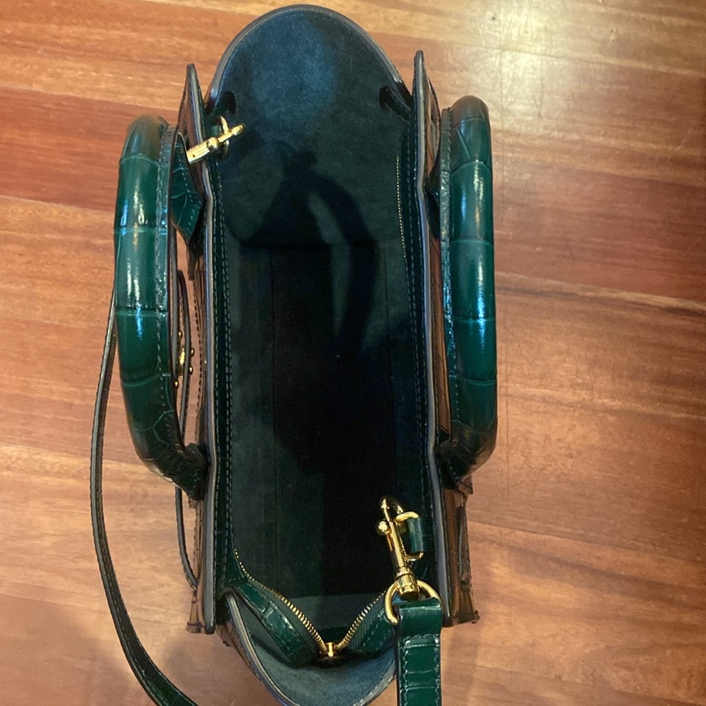 Mulberry Green Croc-Embossed Leather Crossbody Tote - Picture 5 of 6